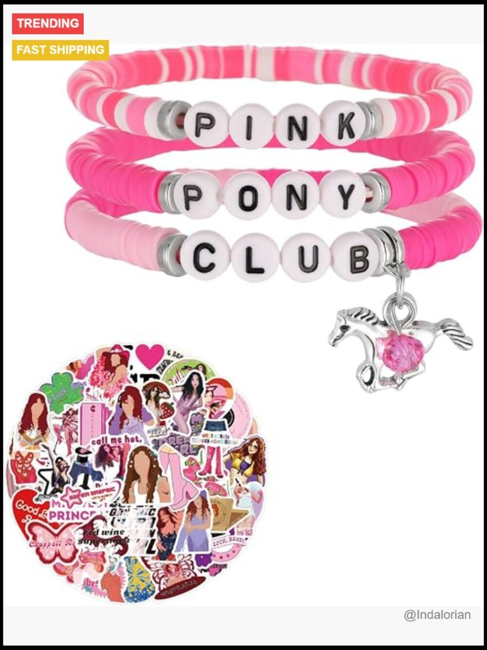 3 Pack Music Inspired Bracelets with 56 Stickers Set